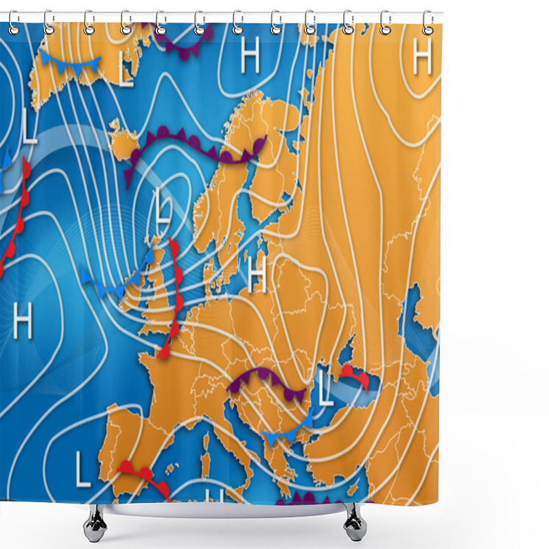 Personality  European Weather Map Shower Curtains