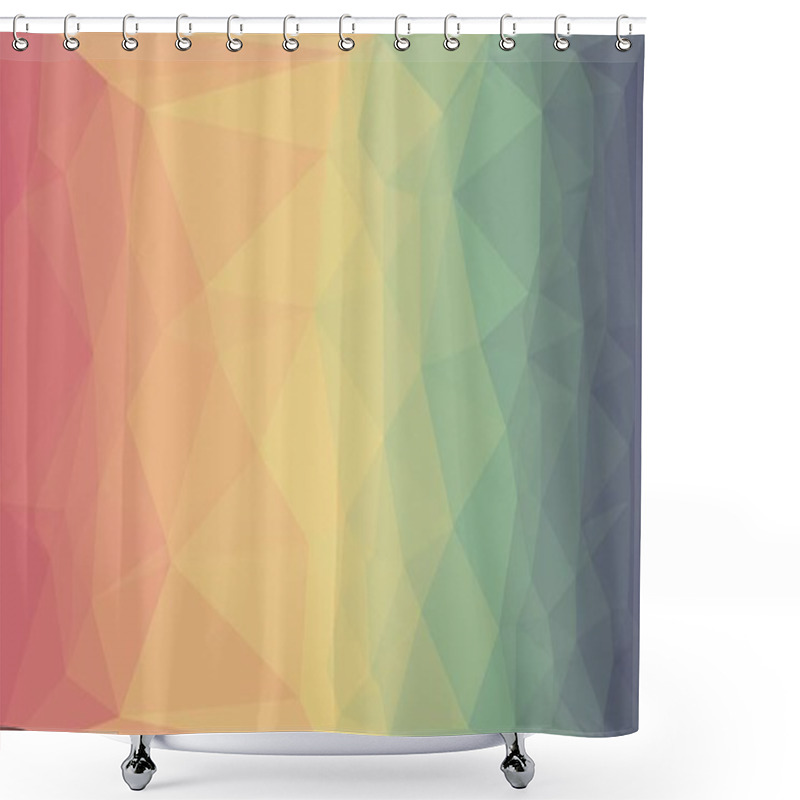 Personality  Light Pastel And Geometric Background With Mosaic Design Shower Curtains