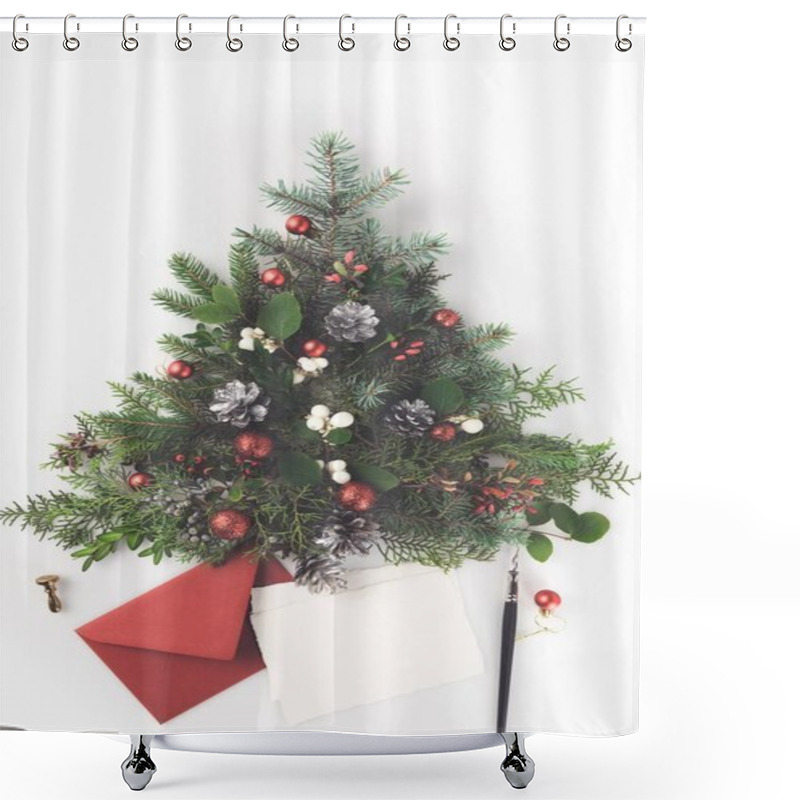 Personality  Christmas Tree And Letter Shower Curtains