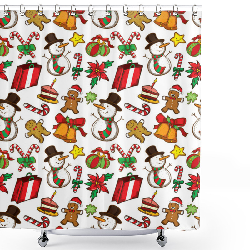 Personality  Christmas Background Shower Curtains