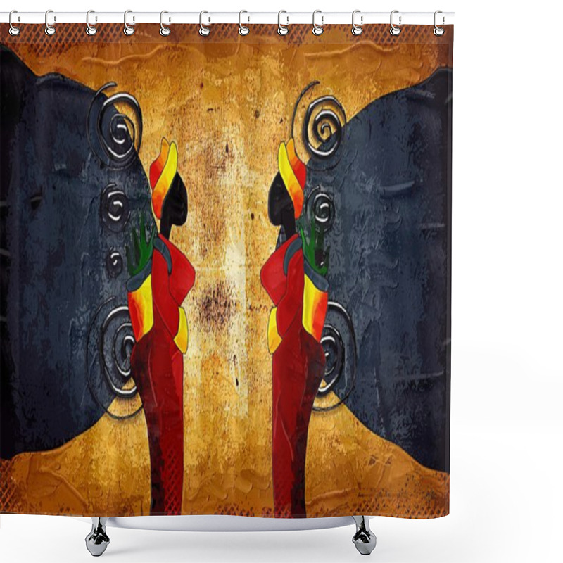 Personality  African Motive Art Shower Curtains