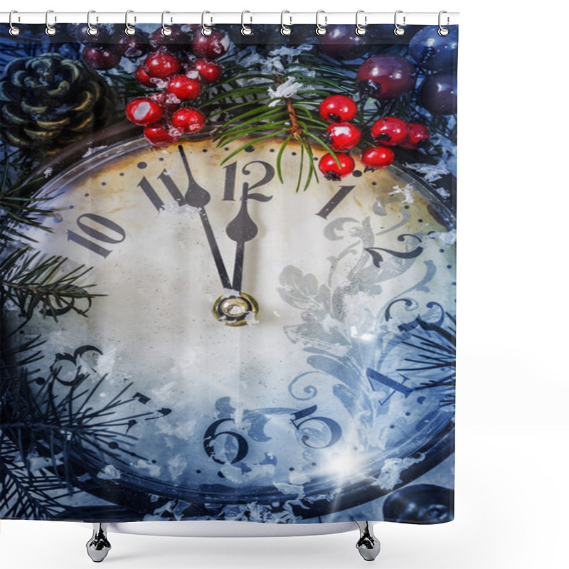 Personality  Christmas Eve And New Years At Midnight Shower Curtains