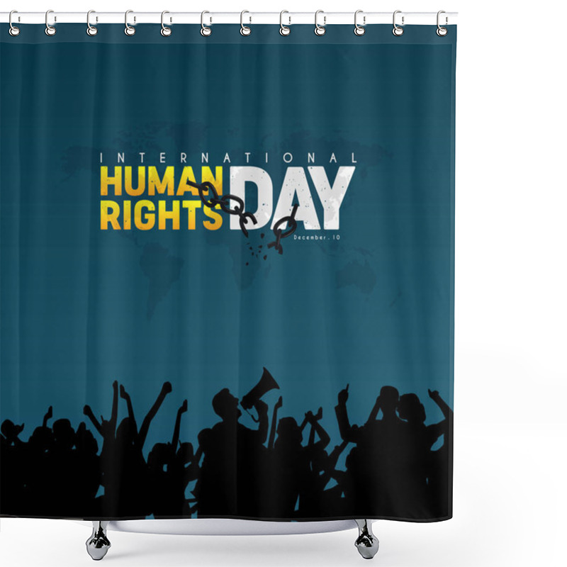 Personality  International Human Rights Day. 10 December. With People Silhouettes, Poster, Banner Or Background Shower Curtains