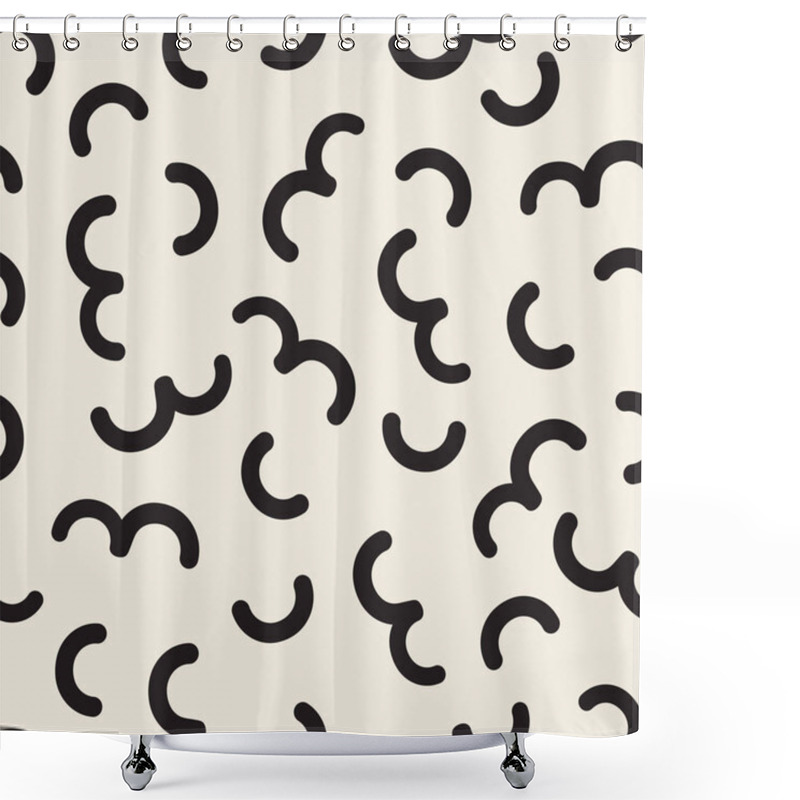 Personality  Seamless Monochrome Confetti Mix Geometry Pattern Background Like A Brain Shower Curtains