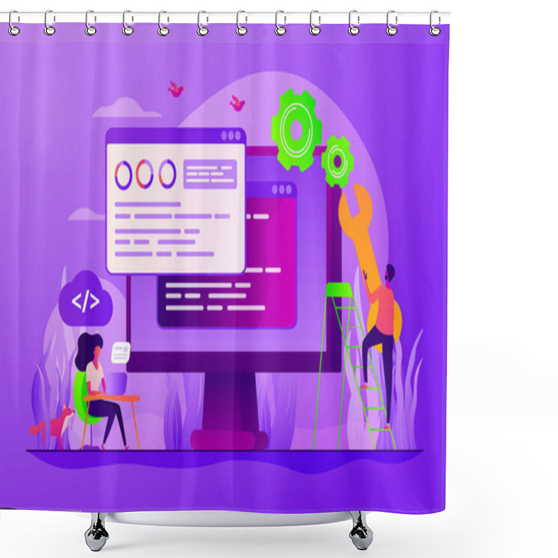 Personality  Back End Development Concept Vector Illustration Shower Curtains