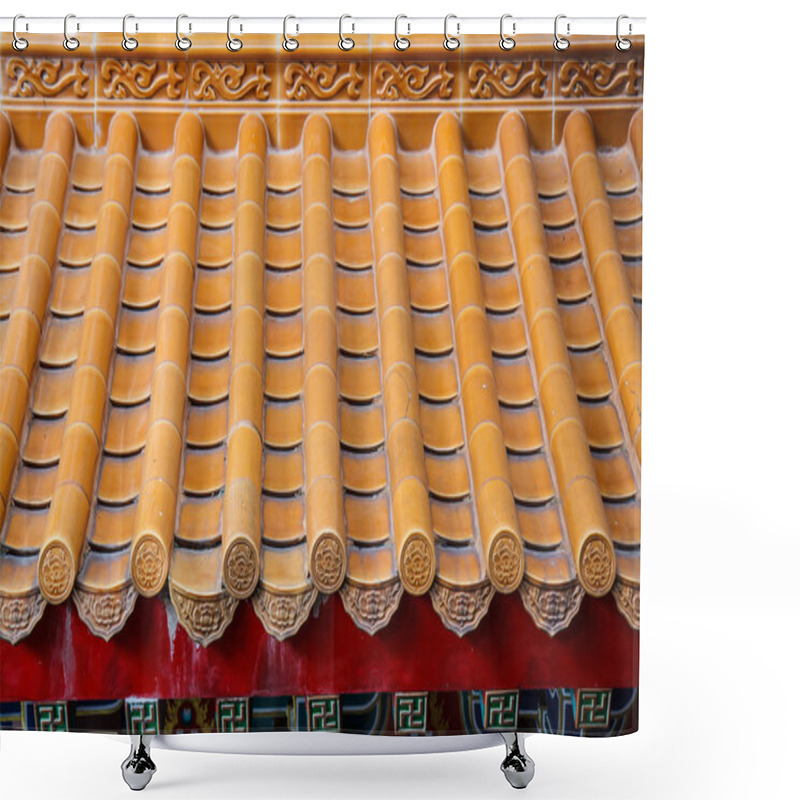 Personality  Traditional Chinese Style Temple At Wat Leng-Noei-Yi In Nonthabu Shower Curtains