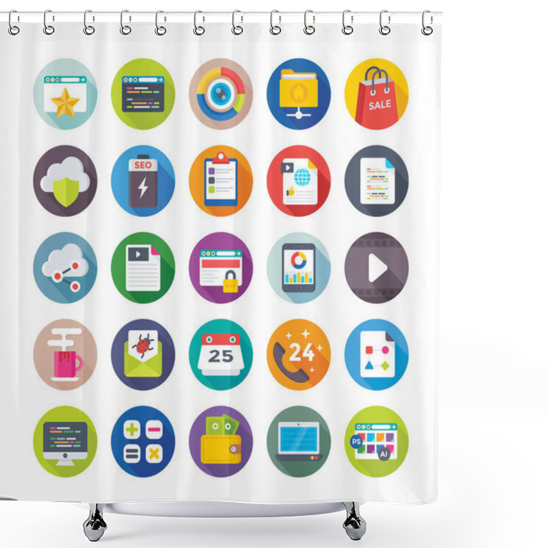 Personality  Seo And Digital Marketing Vector Icons 5 Shower Curtains