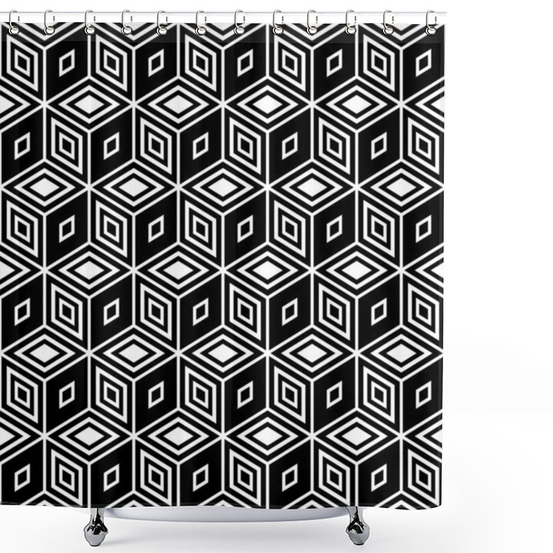 Personality  Op Art Design. Seamless Geometric Rhombuses Pattern. Shower Curtains