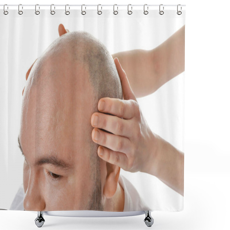 Personality  Bald Adult Man   Shower Curtains