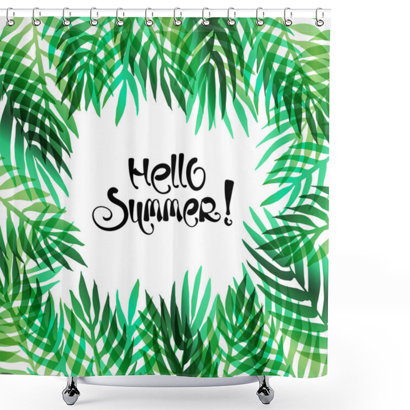 Personality  Abstract Exotic Leaves Summer Vector Background Shower Curtains