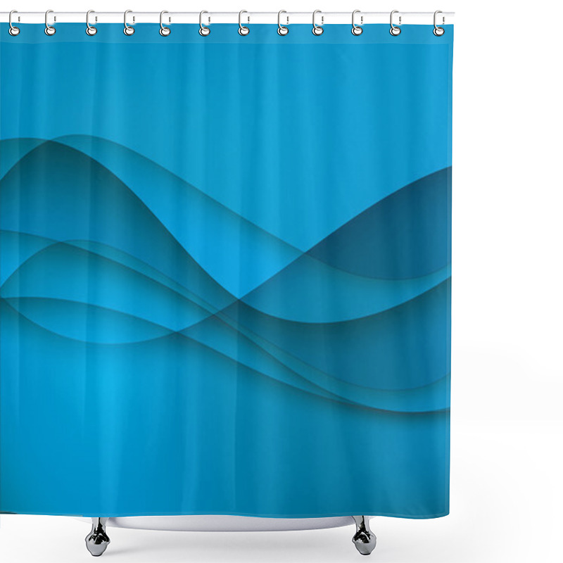 Personality  Blue Waves Shower Curtains