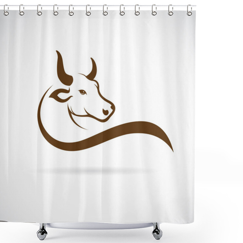 Personality  Vector Image Of An Bull Head On A White Background Shower Curtains