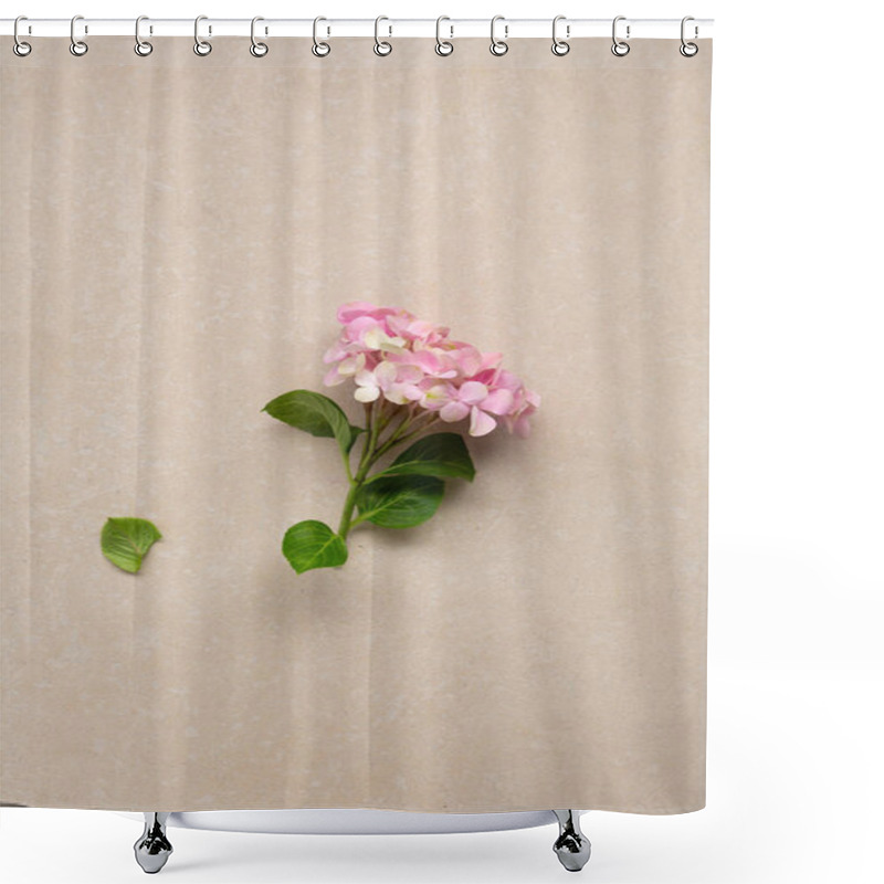 Personality  Pink Blooming Hydrangea Flowers From Above Shower Curtains