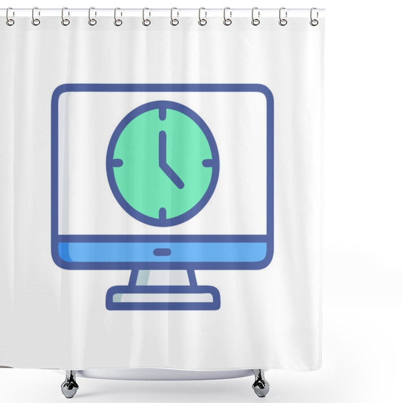 Personality  Uptime Monitor Icon For System Reliability Shower Curtains