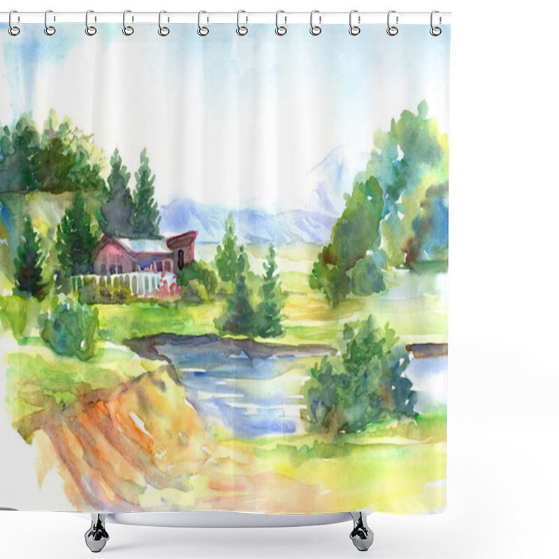 Personality  Summer Landscape Shower Curtains