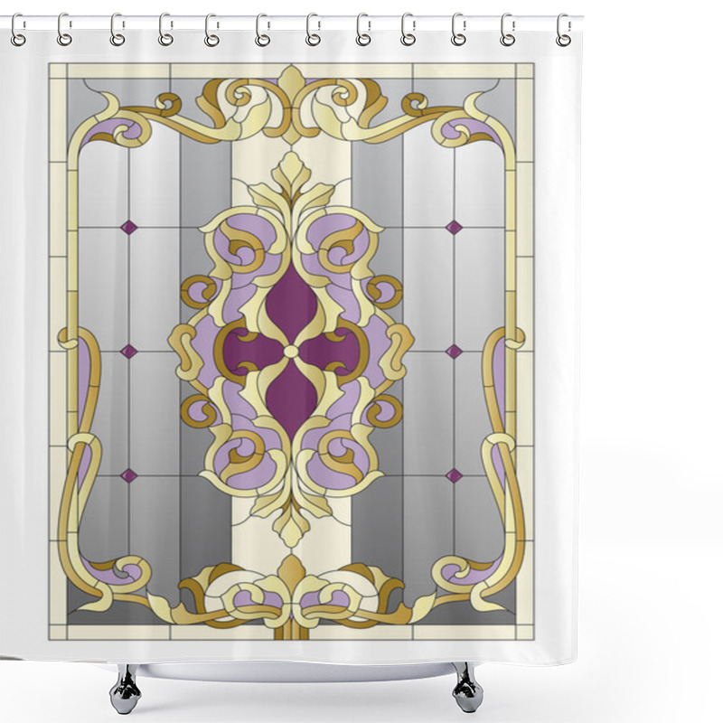 Personality  Stained Glass Pattern Shower Curtains