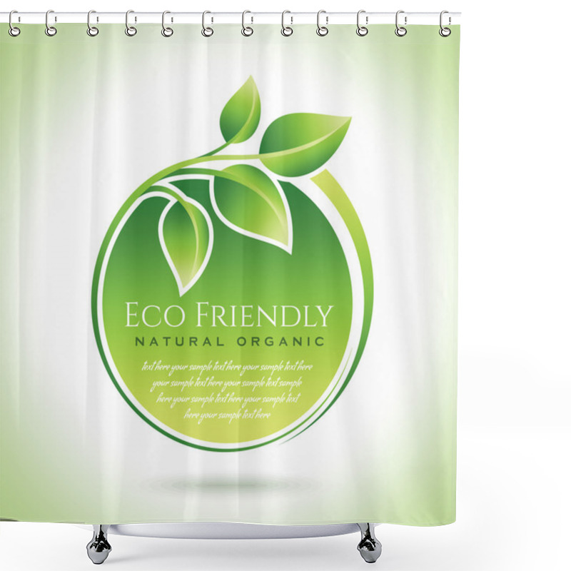 Personality  Eco-friendly Icon With Leaves Shower Curtains