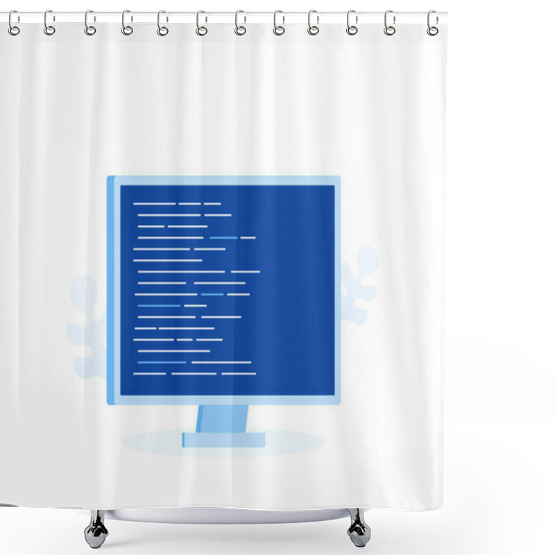 Personality  Computer Screen With Program Code For Web Page, Banner, Presentation, Social Media, Documents. Modern Flat Style Vector Illustration Shower Curtains