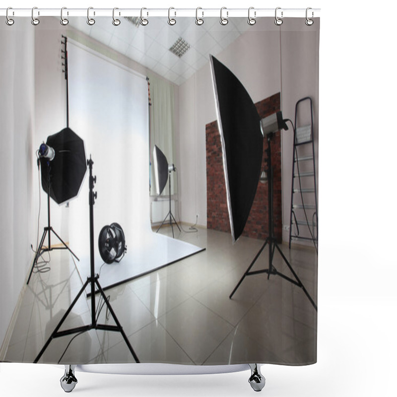 Personality  Interior Of A Modern Photo Studio Shower Curtains