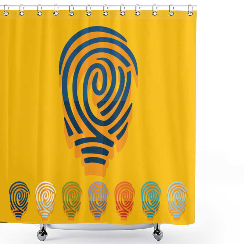 Personality  Fingerprint Icons Shower Curtains