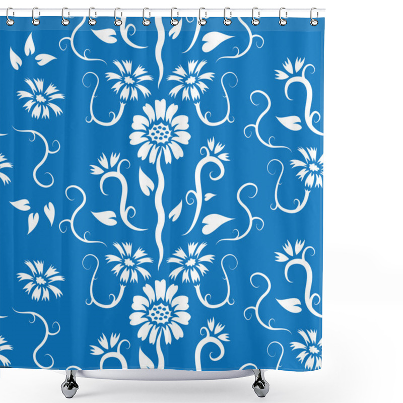 Personality  Seamless Flower Pattern Shower Curtains