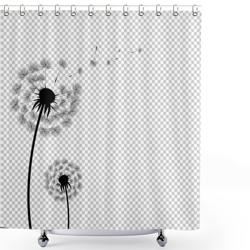 Personality  Silhouette Dandelion Isolated Transparent Background, Vector Illustration Shower Curtains