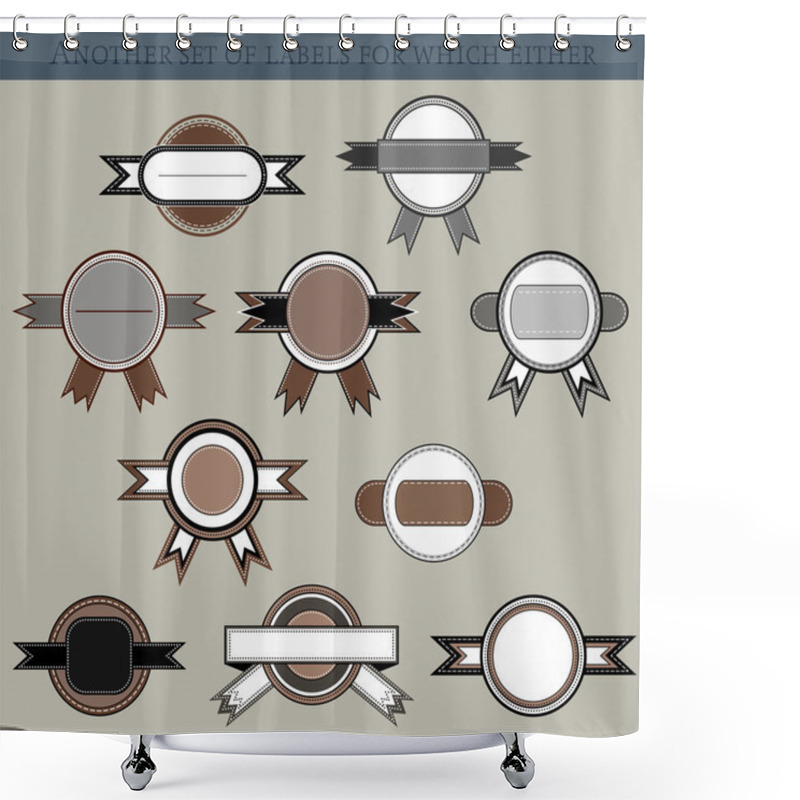 Personality  Set Of Different Labels In Retro Style Shower Curtains