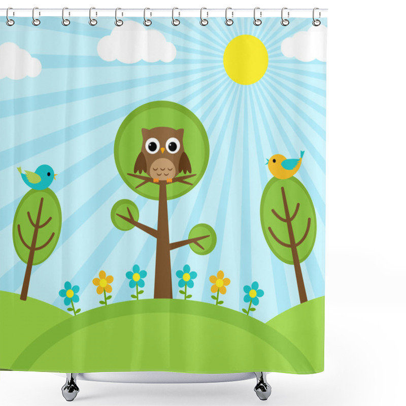 Personality  Birds On Trees Shower Curtains