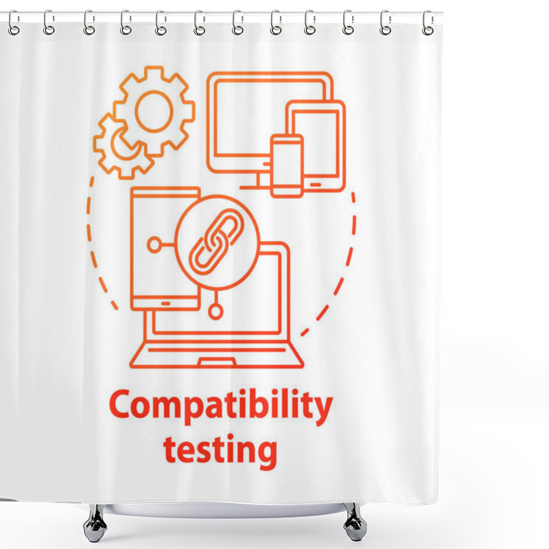 Personality  User Experience Testing Concept Icon. UX. Software Development. Information Technology. Correction Of Error In Application Idea Thin Line Illustration. Vector Isolated Outline Drawing Shower Curtains