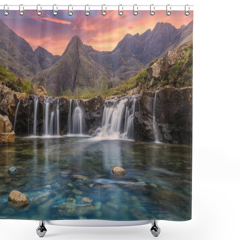 Personality  Amazing Sunset At The Fairy Pools, Glen Brittle, Isle Of Skye, Scotland Shower Curtains