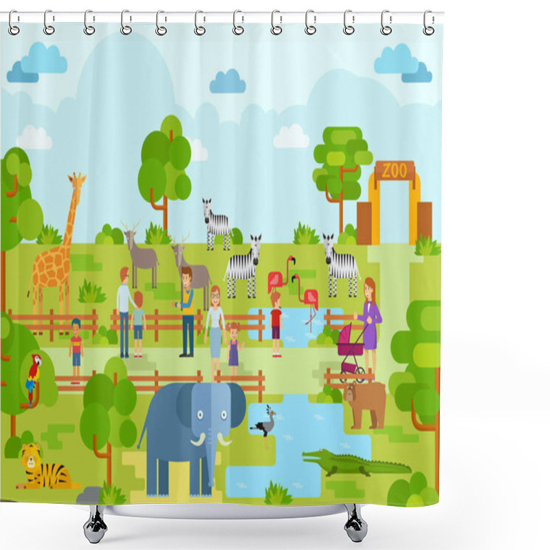 Personality  Zoo Landscape Scenery Animal Holiday Attraction Shower Curtains