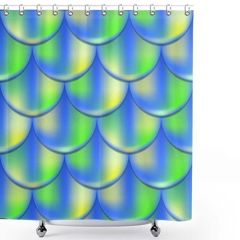 Personality  Mermaid Or Fish Scale Seamless Pattern With Holographic Effect. Iridescent Mermaid Vector Background. Blue Green Pattern Swatch. Fish Scale Pattern. Mermaid Skin Seamless Pattern For Wrapping Paper Shower Curtains