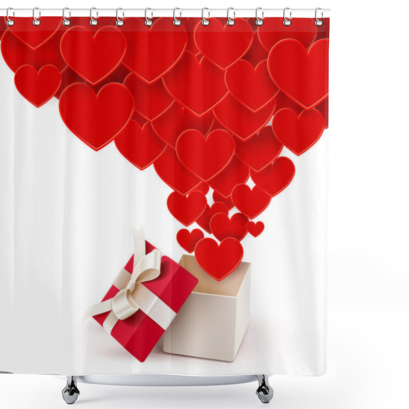 Personality  Open Box With Flying Hearts Shower Curtains