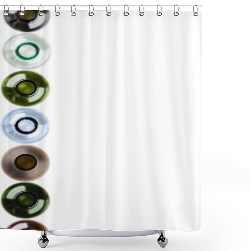 Personality  Background Made From Empty Wine Bottles, Brown, Blue, Green And Shower Curtains