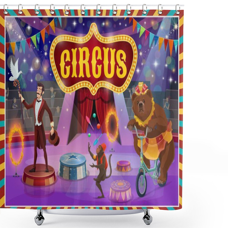 Personality  Big Top Circus Show Magician, Animals Performance Shower Curtains