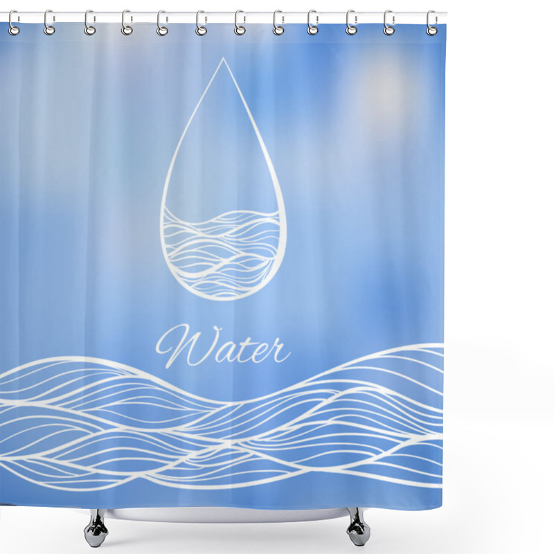 Personality  Water Drop, Vector Illustration. Shower Curtains