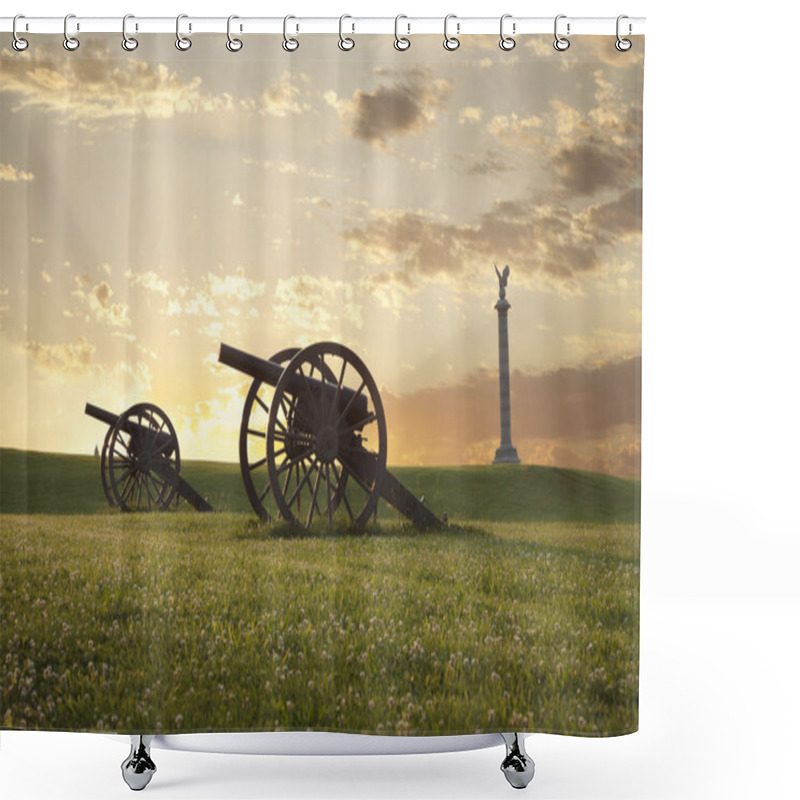 Personality  Cannons At Antietam (Sharpsburg) Battlefield In Maryland Shower Curtains