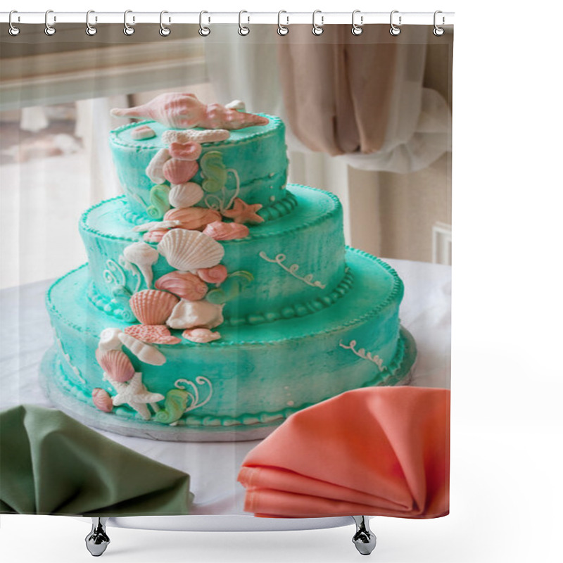 Personality  Tiered Wedding Cake Shower Curtains