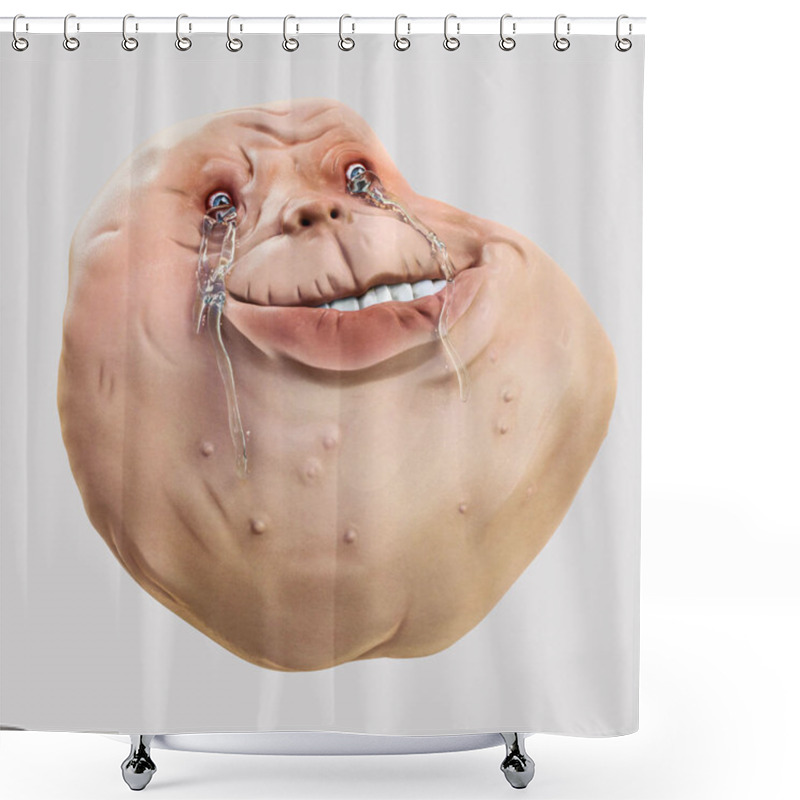 Personality  Forever Alone Rage Face. Internet Meme 3d Illustration Shower Curtains