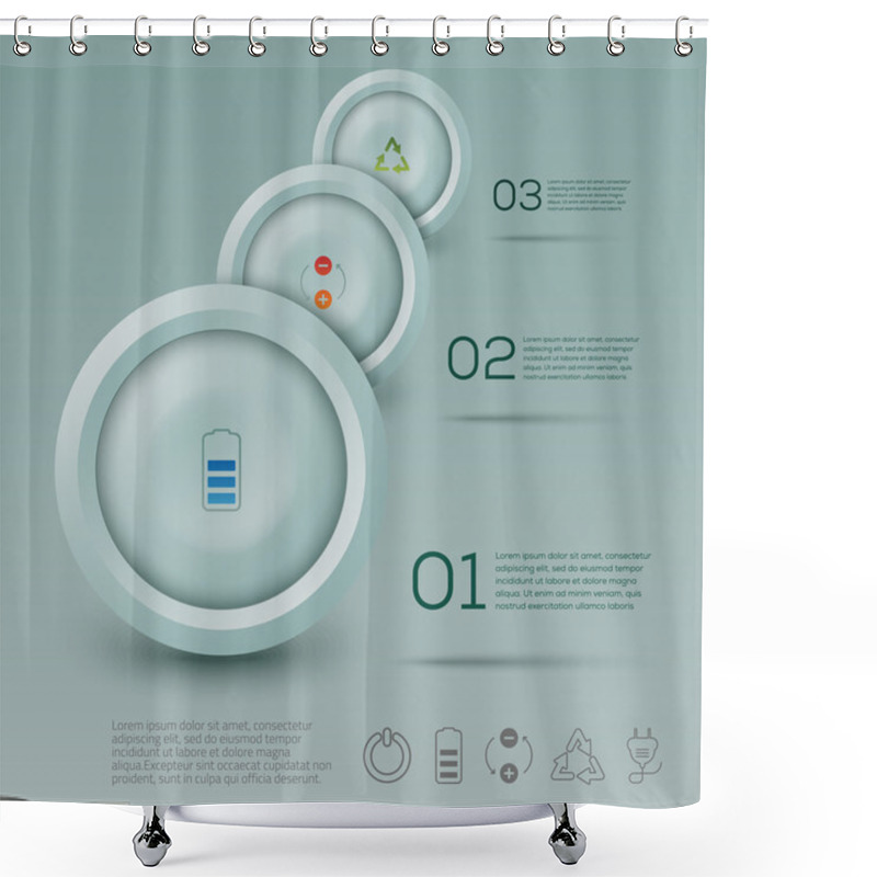 Personality  Abstract Info-graphics With Circles Shower Curtains