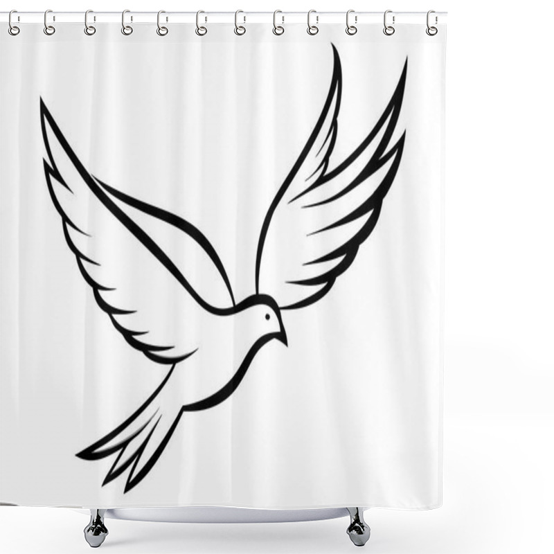 Personality  Stylized Flying Bird Illustration Highlighting Freedom And Grace Shower Curtains