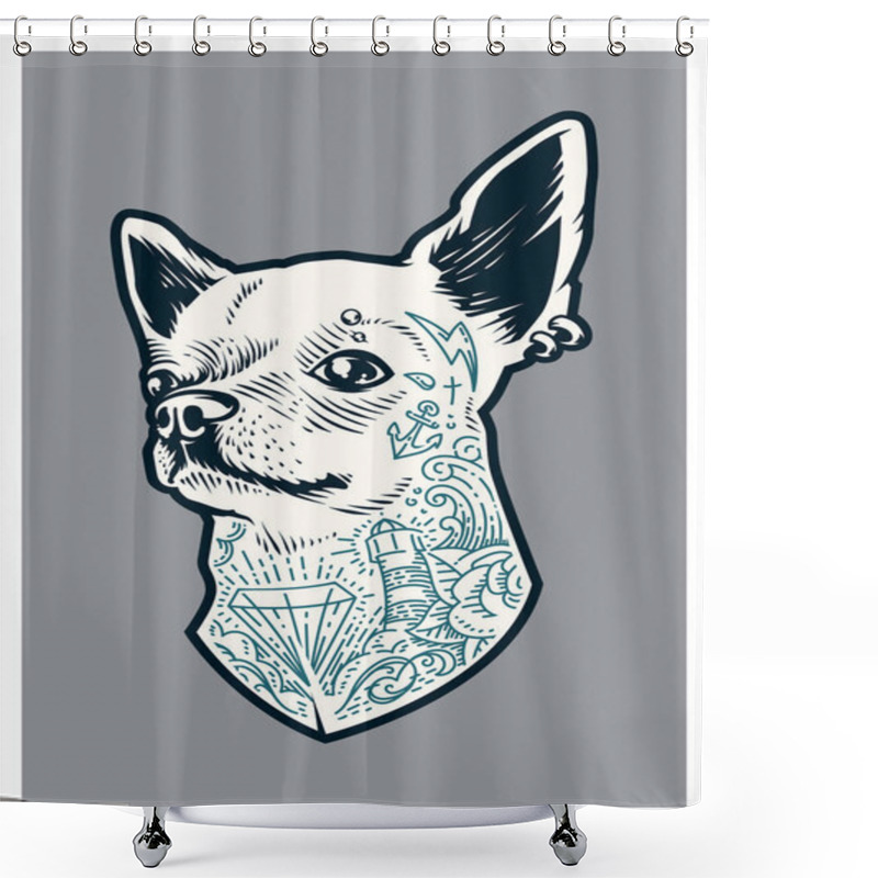 Personality  Tattooed Chihuahua Dog Shower Curtains