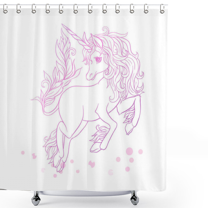 Personality  Unicorn. Vector Illustration.  Shower Curtains