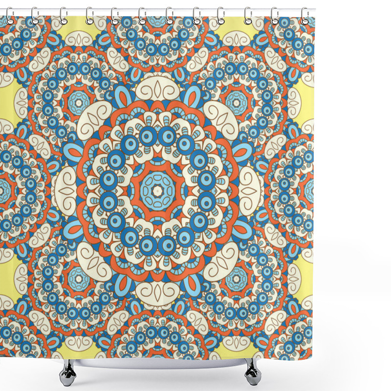 Personality  Seamless  Vector  Background With Mandala.  Shower Curtains