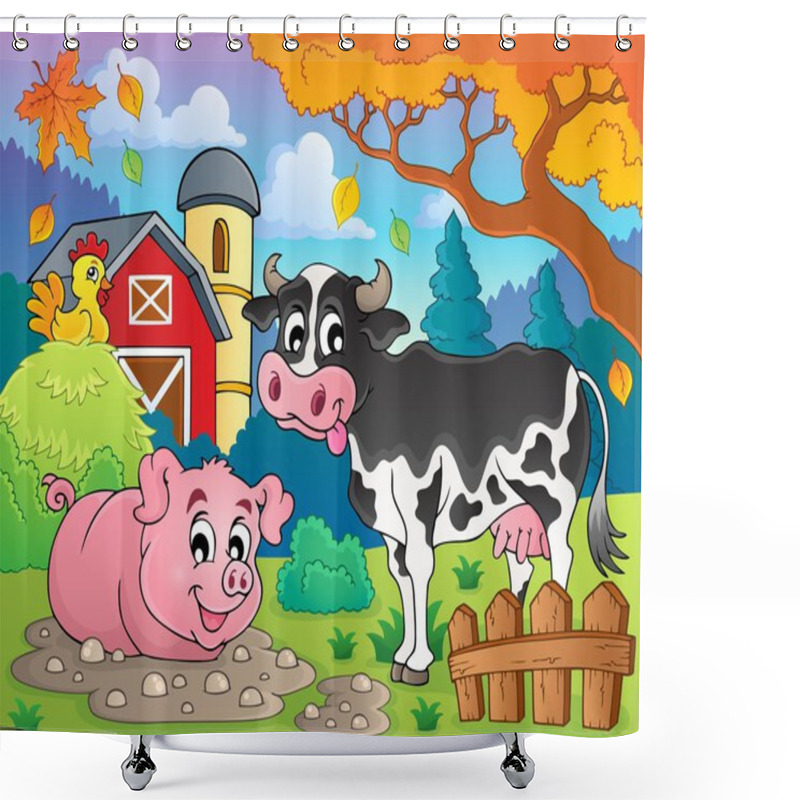 Personality  Farm Animals Theme Image 2 Shower Curtains