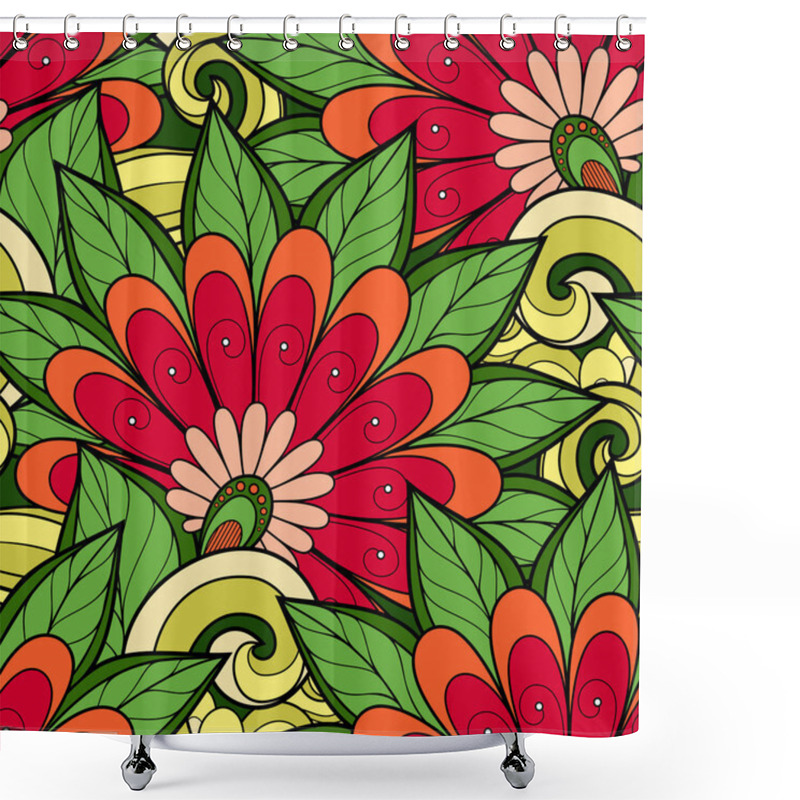 Personality  Seamless Floral Pattern Shower Curtains