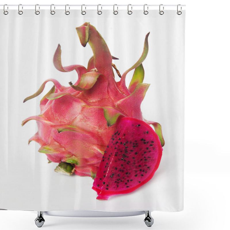 Personality  Pitahaya On A White Background Shower Curtains