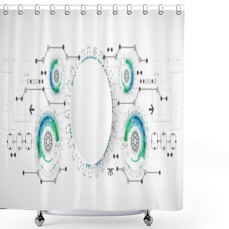 Personality  Abstract Technological Background Shower Curtains