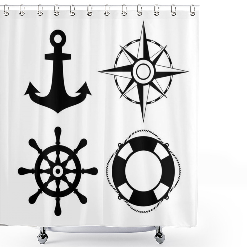 Personality  Sea Marine Vector Icon Shower Curtains