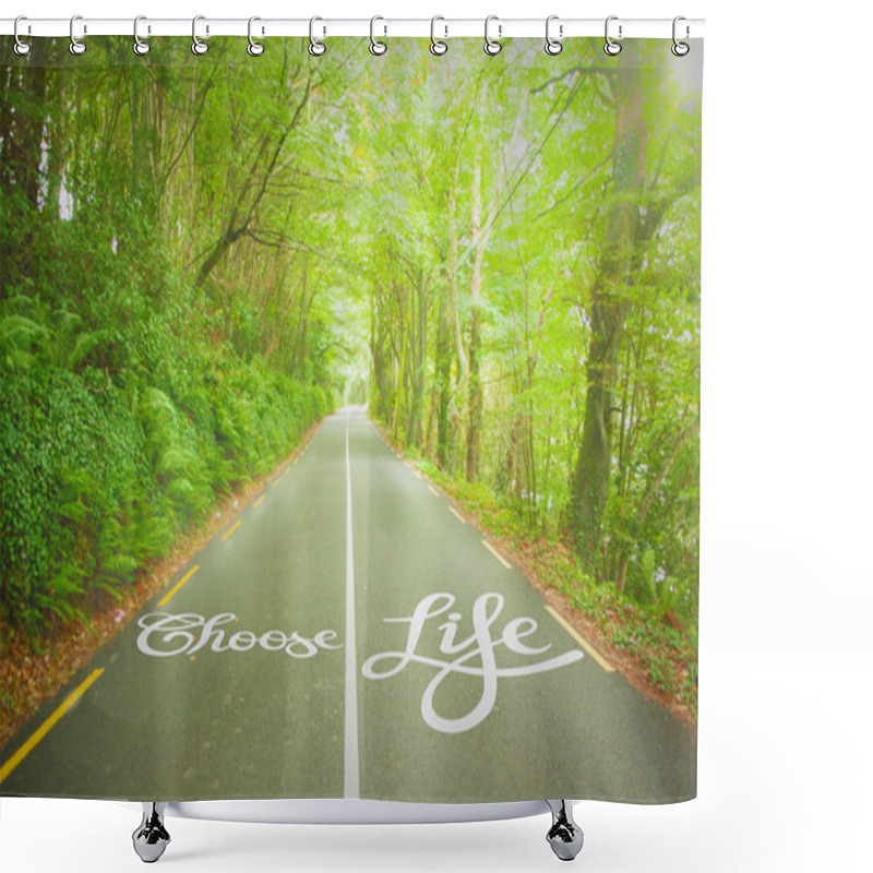 Personality  Composite Image Of Choose Life Shower Curtains